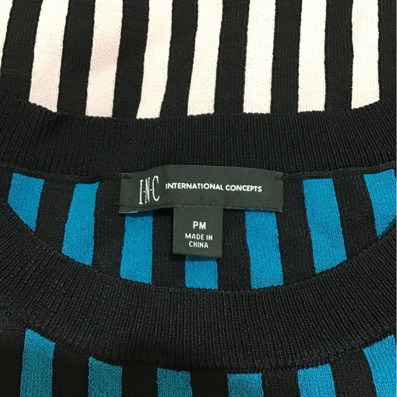 INC International Concepts Blue Pink Ombré Striped Top - Picture 5 of 6